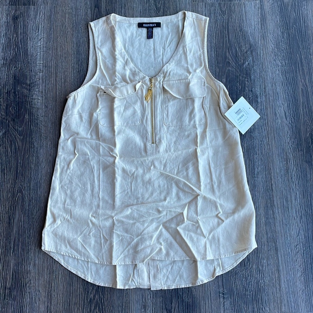 NWT Ellen Tracy Linen Top